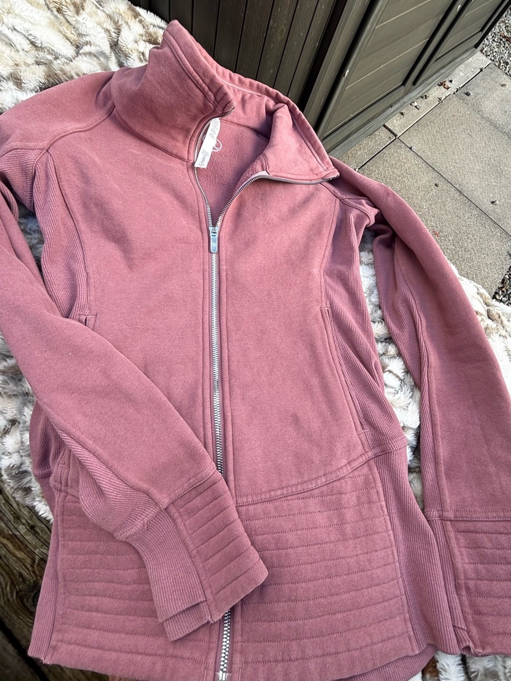 lululemon athletica Rose Dust Funnel-Neck Zip Sweater